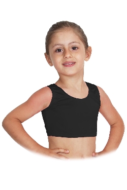 TOP DANZA LYCRA CORTO CON SPALLINE SPESSE NERO BABY